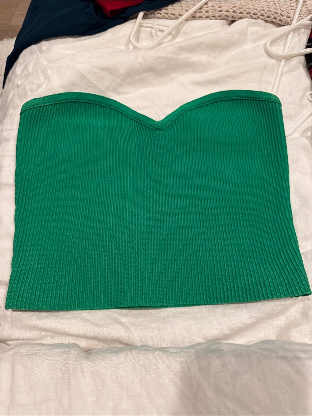 Babaton  Green Ribbed Bandeau tube top ribbed
